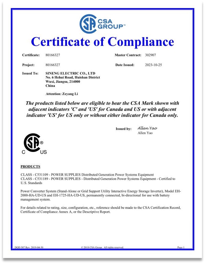 Sineng Eximius Power & Energy